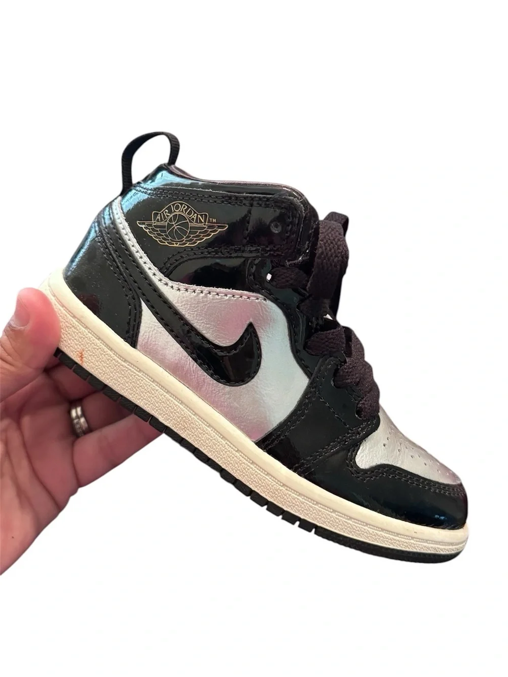 Nike Jordan Mid SE Toddler Boys Black/Metallic Silver Shoes